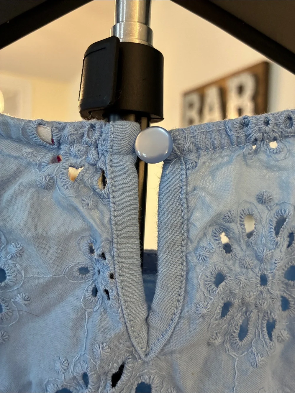 Tommy Bahama Light Blue Eyelet Cap-Sleeve Camisole